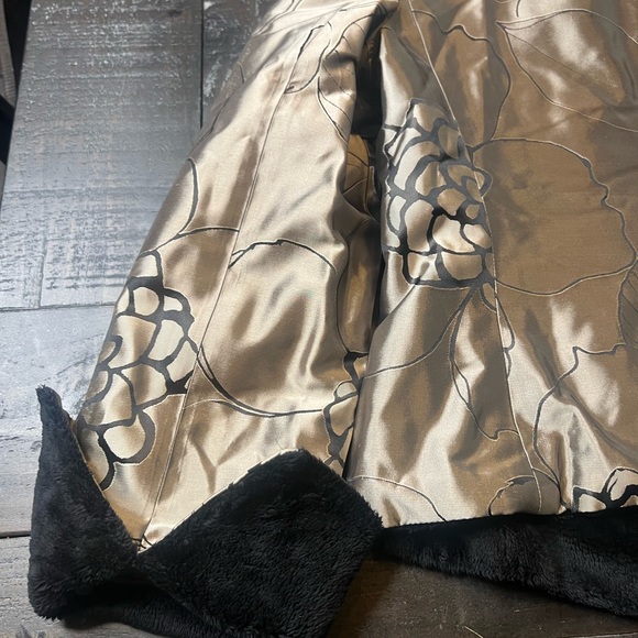 ARMANI COLLEZIONI Gold and Black Floral Print Blazer W Soft Rare Fuzzy Lining - Picture 8 of 11